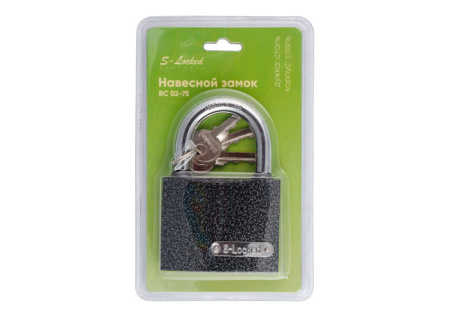 Замок навесной S-Locked ВС 02-75 Blister (6/24)